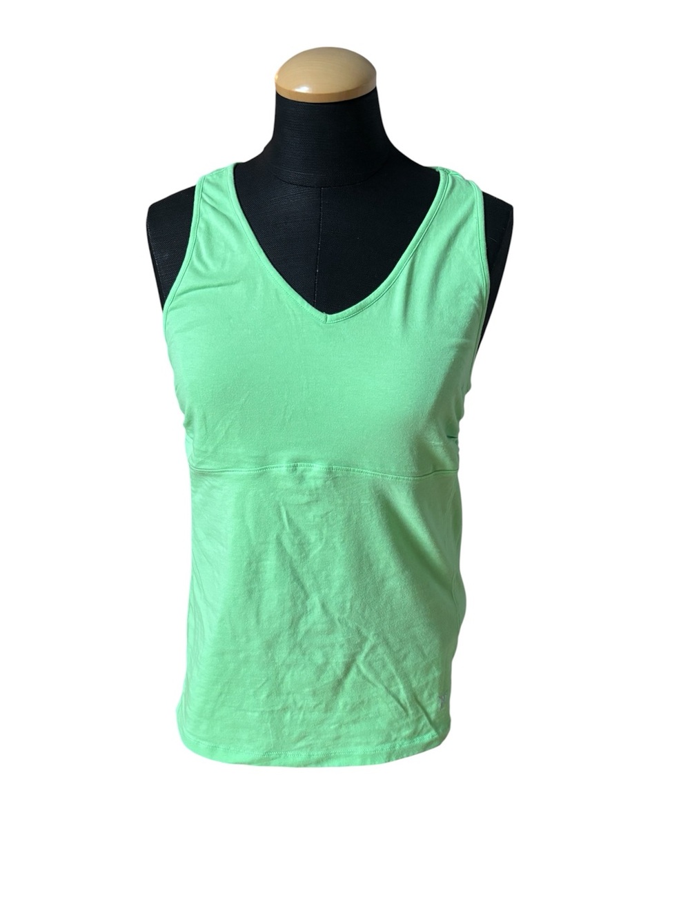 Old Navy Active Shelf Bra Tank Top Mint Green V-Neck Racerback Athleisure Size L